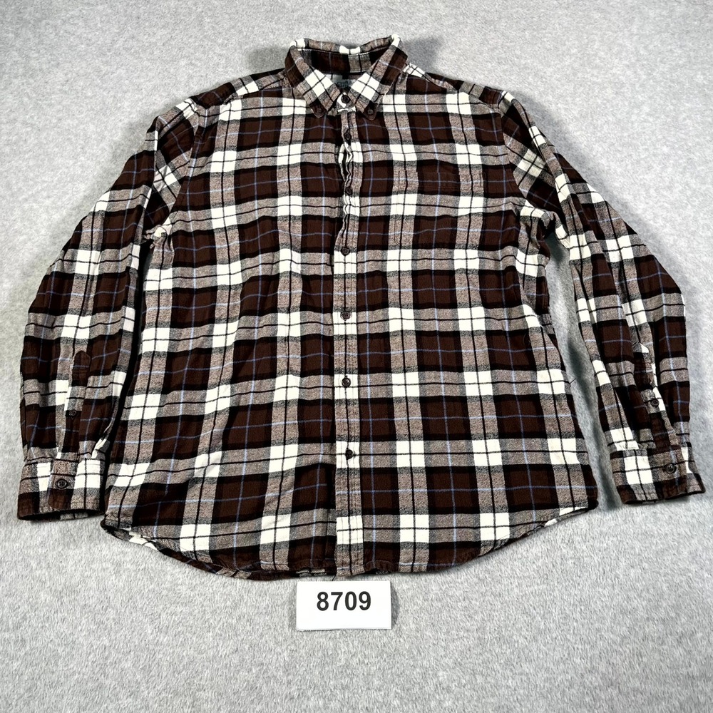 Croft & Barrow Flannel Shirt Mens Large Multicolor Cotton Collared Button Down